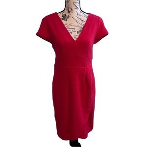 Maeve Red Tulip Hem Knit Dress Size Medium with Exposed Back Zip Up Size Med